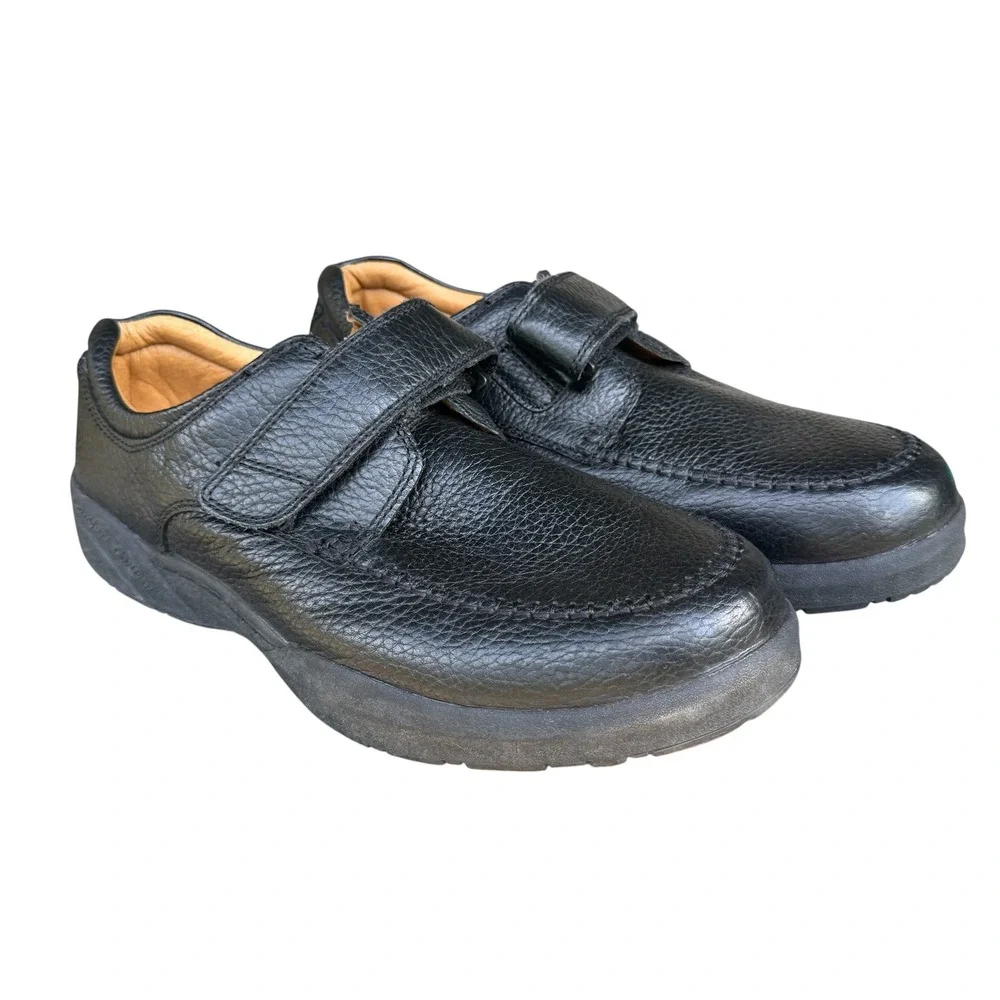 Dr Comfort Scott 9210 Mens 11.5 Wide Black Leather Diabetic Orthopedic Shoes EUC